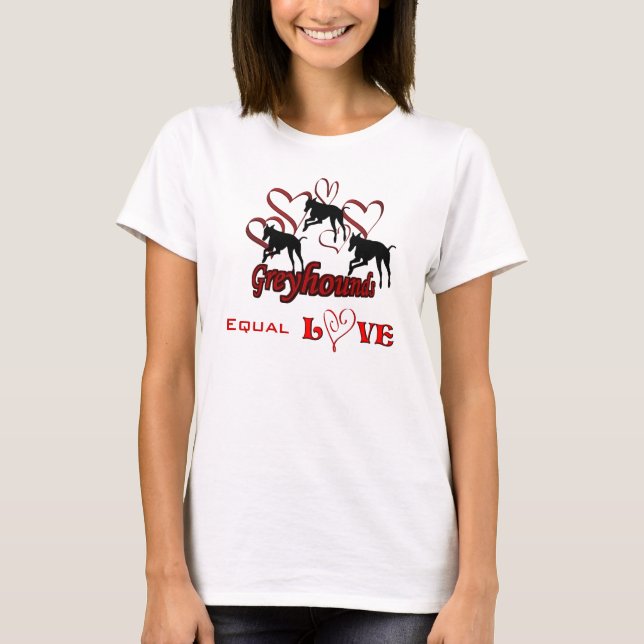 Greyhound Trio Hearts Equal Love  T-Shirt (Front)