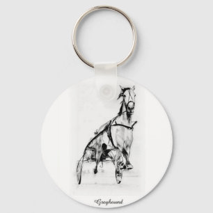 Greyhound Trotter Keychain