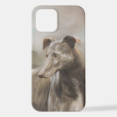 Greyhound vintage oil painting iPhone 12 case