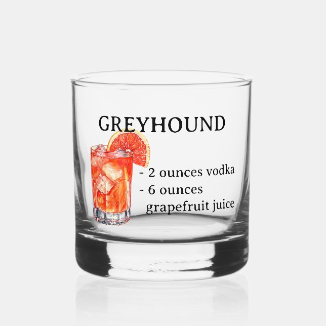 Greyhound Vodka Recipe Cocktail Whiskey Glass (Front)