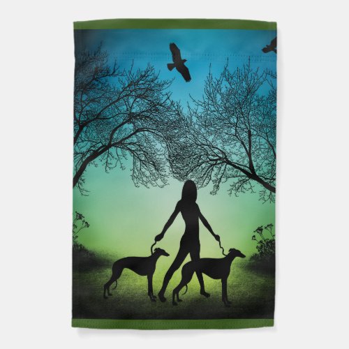 Greyhound Walk Garden Flag