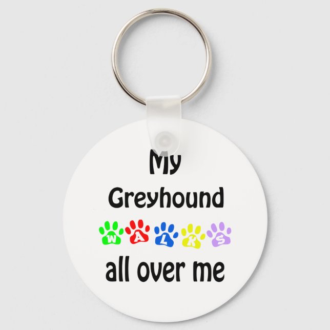 Greyhound Walks Design Keychain (Front)