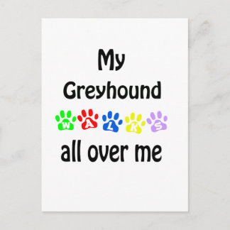 Greyhound Walks Design Postcard
