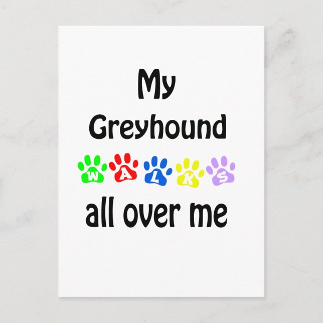 Greyhound Walks Design Postcard (Front)