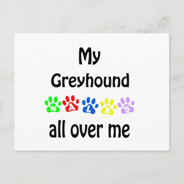 Greyhound Walks Design Postcard (Front)