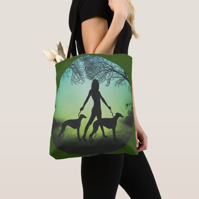 Greyhound Walks Tote Bag (Close Up)