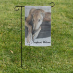 Greyhound Welcome Dog Art Garden Flag at Zazzle