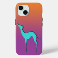 Greyhound Whippet dog blue orange purple ombre