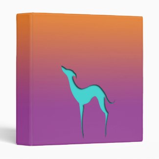 Greyhound Whippet dog blue orange violet ombre