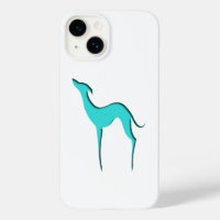 Greyhound Whippet dog Elegant turquoise silhouette