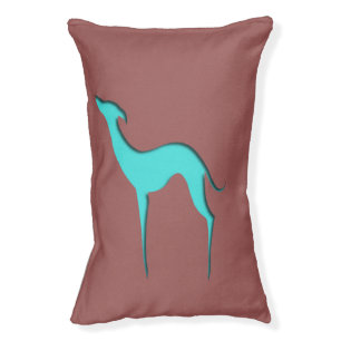 Greyhound Whippet dog Elegant turquoise silhouette Pet Bed