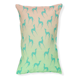 Greyhound whippet dog silhouette elegant pattern pet bed