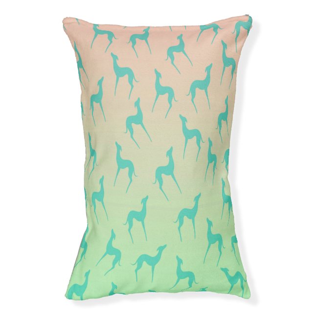 Greyhound whippet dog silhouette elegant pattern pet bed (Front Vertical)