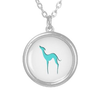Greyhound Whippet dog turquoise blue silhouette
