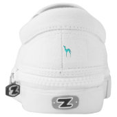 Greyhound Whippet dog turquoise blue silhouette Slip-On Sneakers (Left Shoe Back)