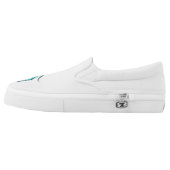 Greyhound Whippet dog turquoise blue silhouette Slip-On Sneakers (Left Shoe Outside)