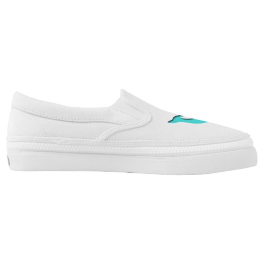 Greyhound Whippet dog turquoise blue silhouette Slip-On Sneakers (Left Shoe Inside)