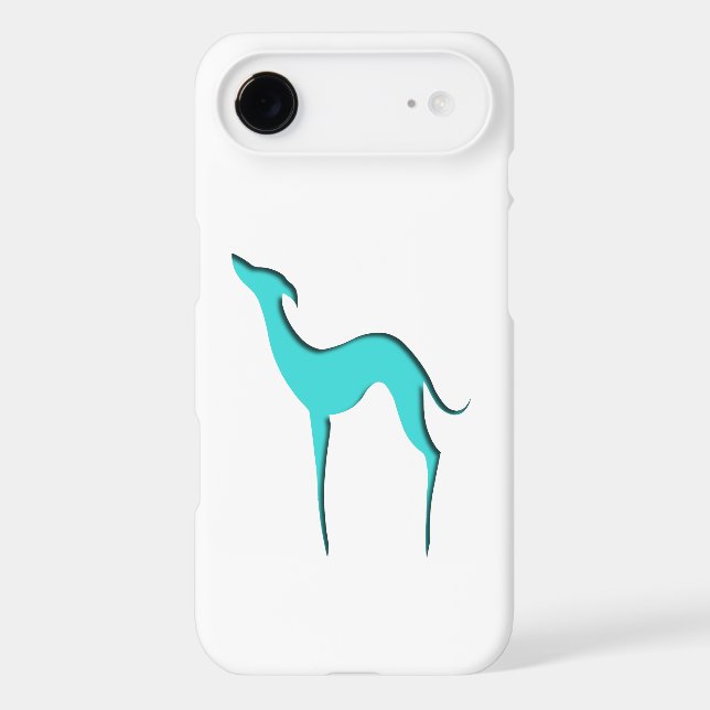 Greyhound Whippet elegant turquoise silhouette Case-Mate iPhone Case (Back)