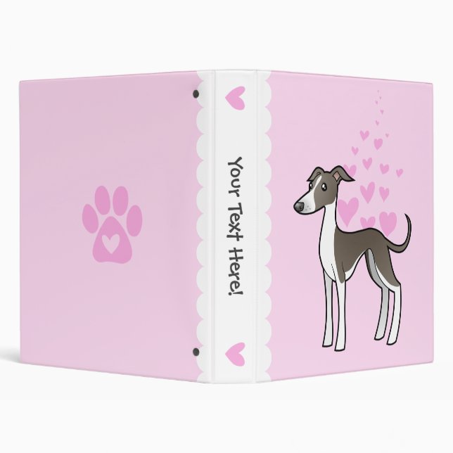 Greyhound / Whippet / Italian Greyhound Love Binder (Background)