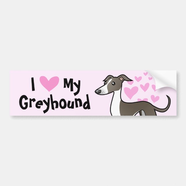 Greyhound / Whippet / Italian Greyhound Love Bumper Sticker (Front)