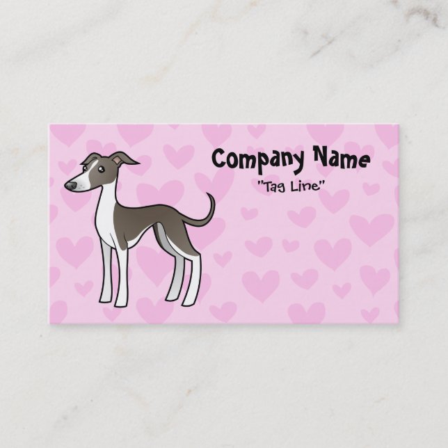 Greyhound / Whippet / Italian Greyhound Love Business Card (Front)