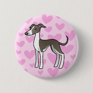 Greyhound / Whippet / Italian Greyhound Love Pinback Button