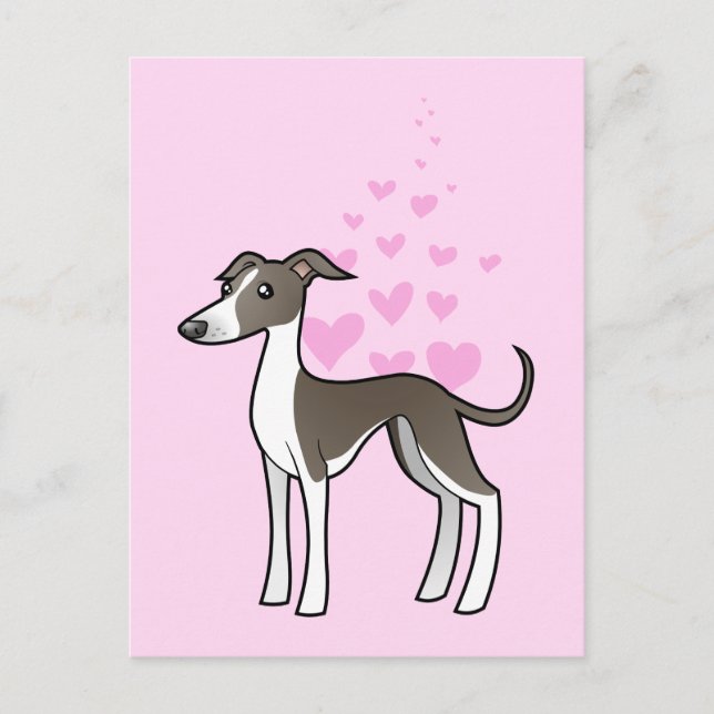 Greyhound / Whippet / Italian Greyhound Love Postcard (Front)