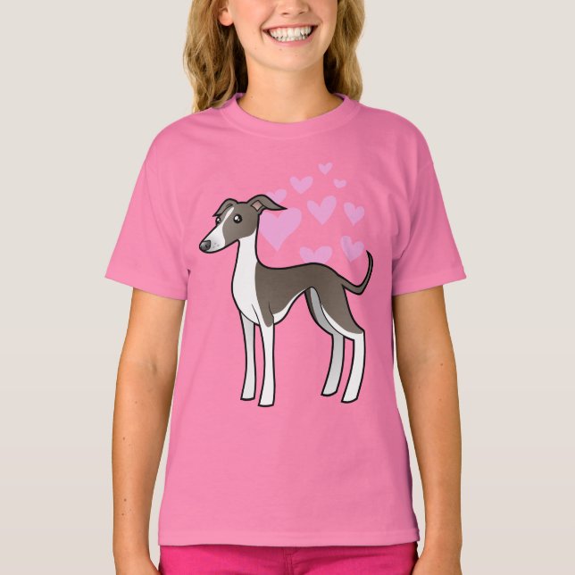 Greyhound / Whippet / Italian Greyhound Love T-Shirt (Front)