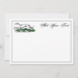Greyhound Whippet Running Heraldic Crest Note Card