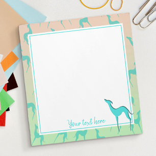 Greyhound Whippet Silhouette Pattern Dog Lovers Notepad