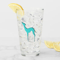 Greyhound Whippet turquoise blue silhouette