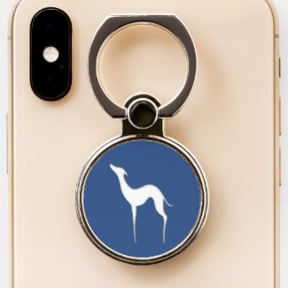 Greyhound Whippet white silhouette on custom color