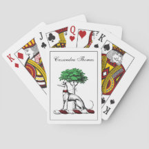 Greyhound Whippet With Tree Heraldic Crest Emblem
