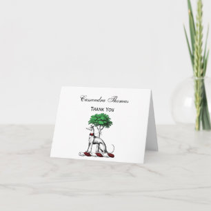 Greyhound Whippet With Tree Heraldic Crest Emblem Thank You Card