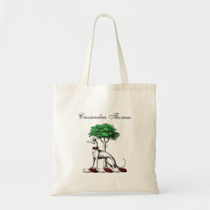 Greyhound Whippet With Tree Heraldic Crest Emblem Tote Bag