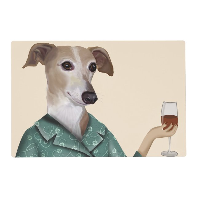 Greyhound Wine Snob Placemat (Front)