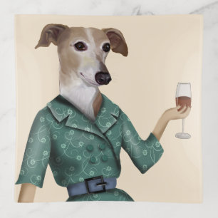 Greyhound Wine Snob Trinket Tray