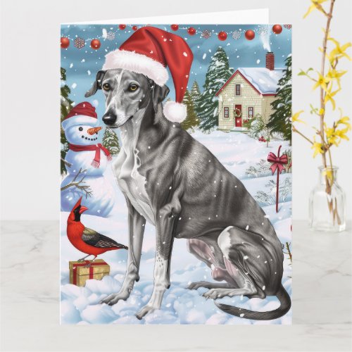 Greyhound Winter Wonderland Christmas Joy Card