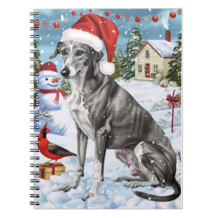 Greyhound Winter Wonderland Christmas Joy Notebook