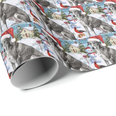 Greyhound Winter Wonderland Christmas Joy Wrapping Paper