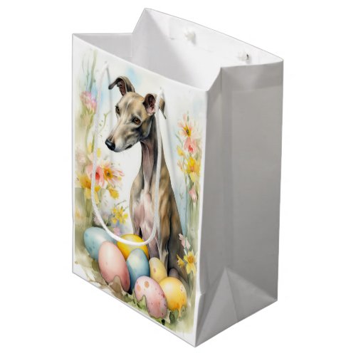 Greyhound with Easter Eggs Medium Gift Bag