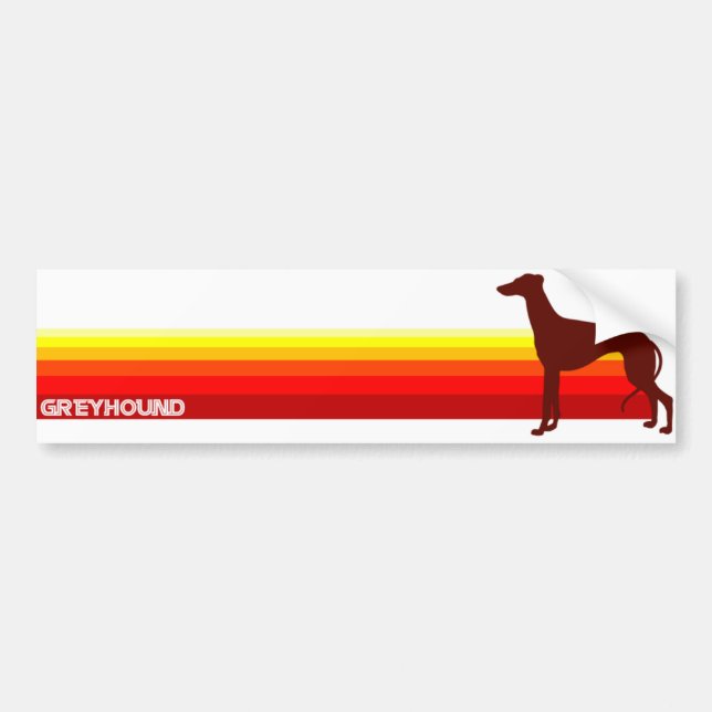 Greyhound With Stripes Bumper Sticker (Front)