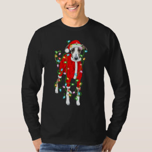 Greyhound Xmas Lighting Santa Hat Greyhound Chris T-Shirt