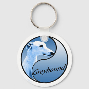 Greyhound Yin and Yang Keychain