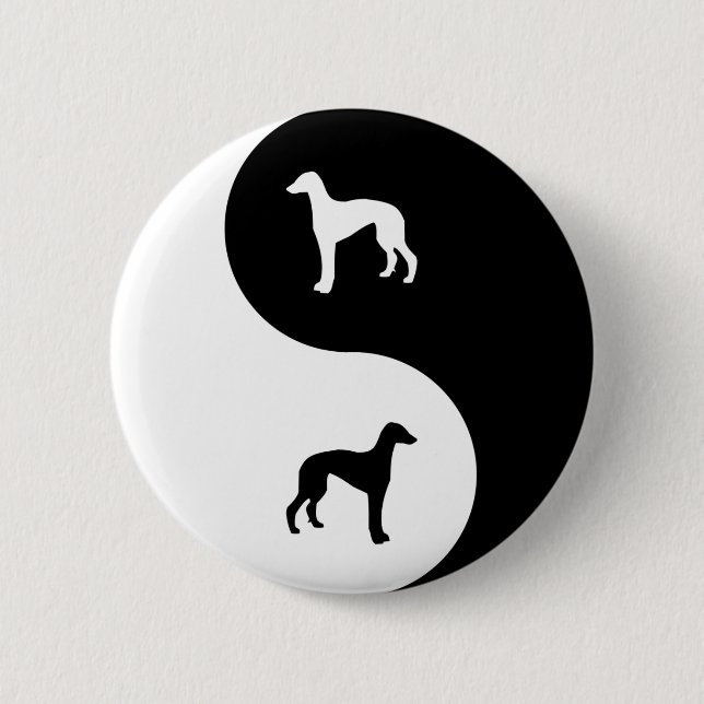 Greyhound Yin Yang Pinback Button (Front)