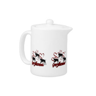 Greyhounds And Red Hearts Teapot