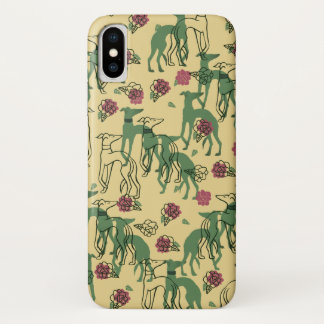 Greyhounds and Roses Greyhound Rose Pattern Spring iPhone X Case