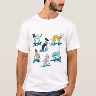 Greyhounds dogwalk // turquoise background dog T-Shirt