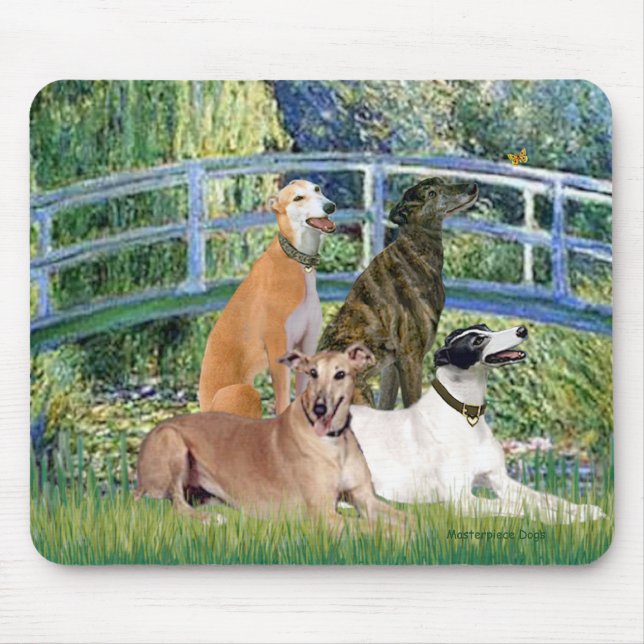 Greyhounds (four) - Bridge Mouse Pad (Front)