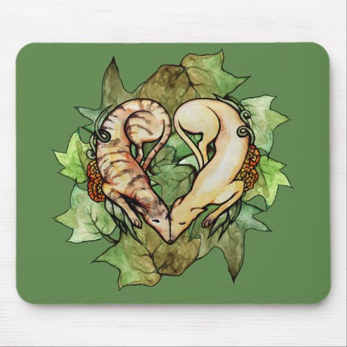 Greyhounds Heart Fawn Brindle Greyhound            Mouse Pad